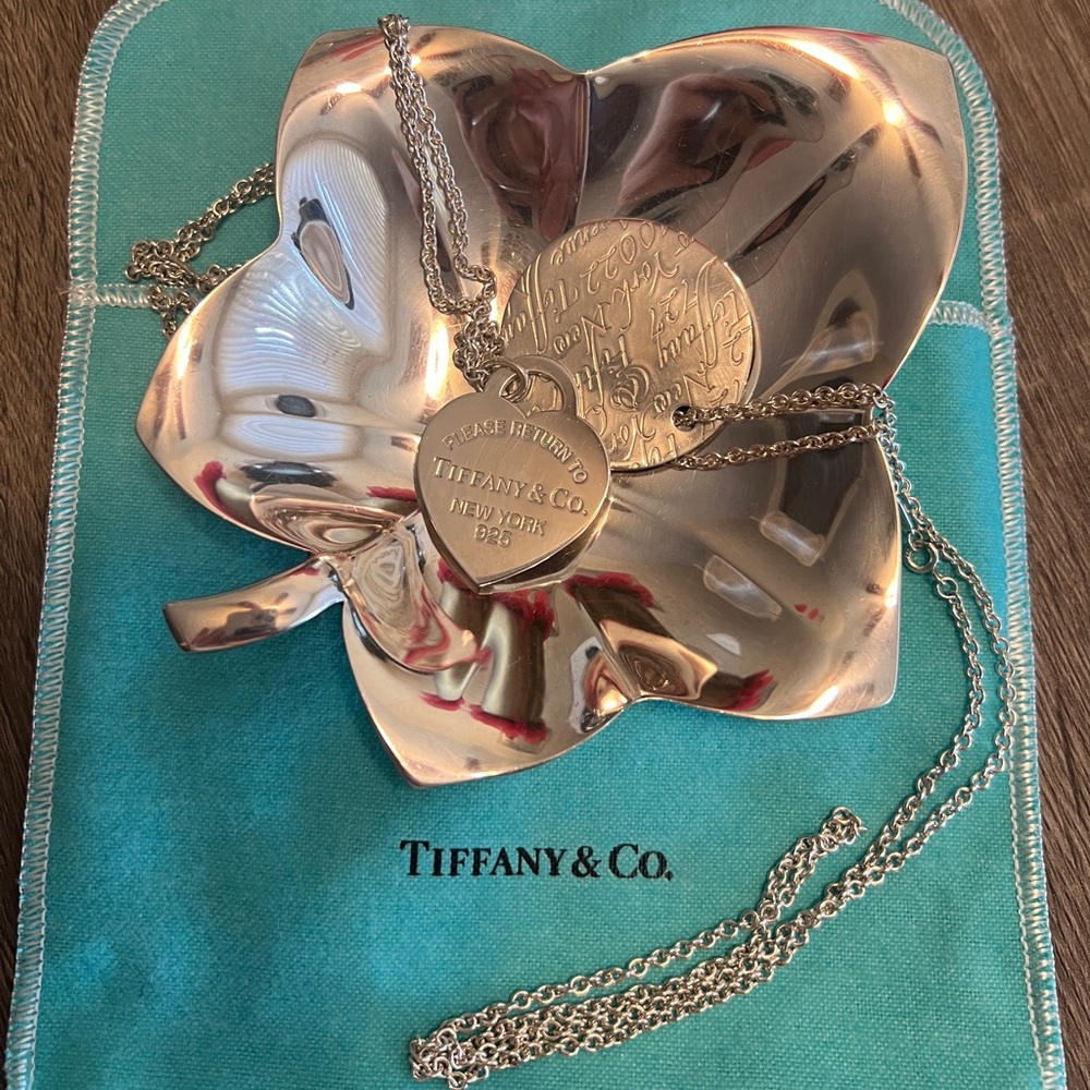 Vintage Tiffany & Co. 925 Leaf Shaped Jewelry Dish